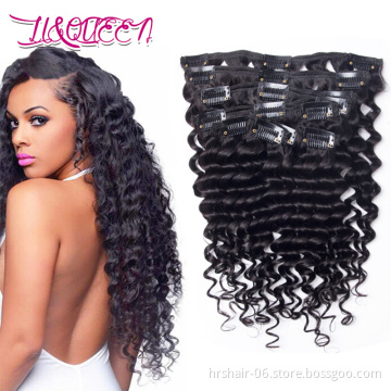 Clip In Human Hair Extensions Deep Wave Cuticle Aligned Cambodian Fast Shipping Human Hair Extension Clip Ins
